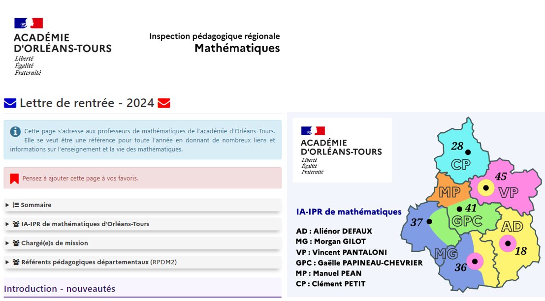 VPantaloni's tweet photo. Bonne rentrée à toutes et tous !
✉Lettre de rentrée 2024 des IA-IPR de mathématiques. 🔗https://t.co/q70oTiyJsR https://t.co/SpKaiQehdY