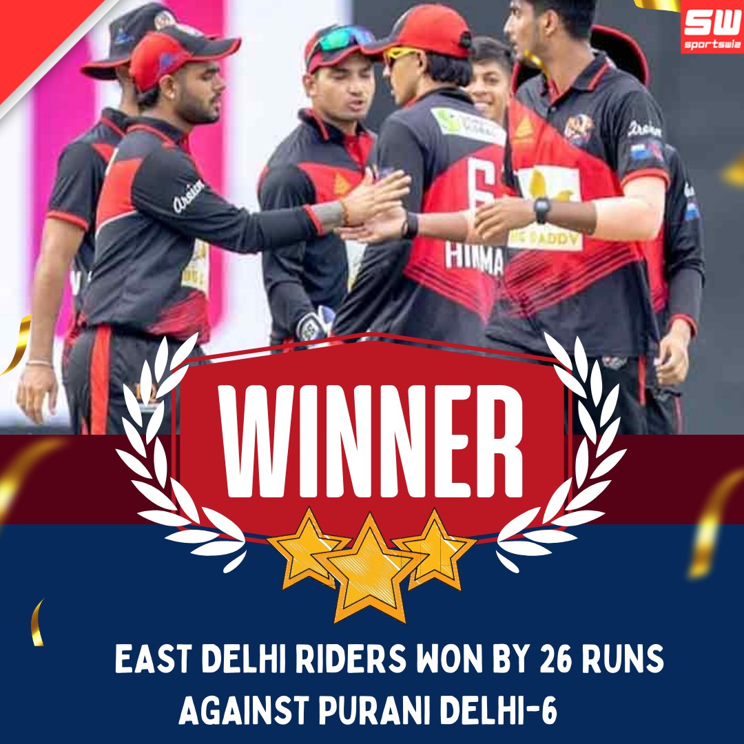 mysportswiz's tweet photo. Remarkable Win 🥳🥳
East Delhi Riders won by 26 runs Against Purani Delhi-6
#ShamarSpringer #CPL2024 #Sportswiz #JayShah #NationalBeachDay #Alcaraz #TravisHunter #Colorado #Utah #Arkansas #NorthCarolina #Sanders #Minnesota #GameChanger #WestIndies #JoeRoot https://t.co/NYiX3dph2J