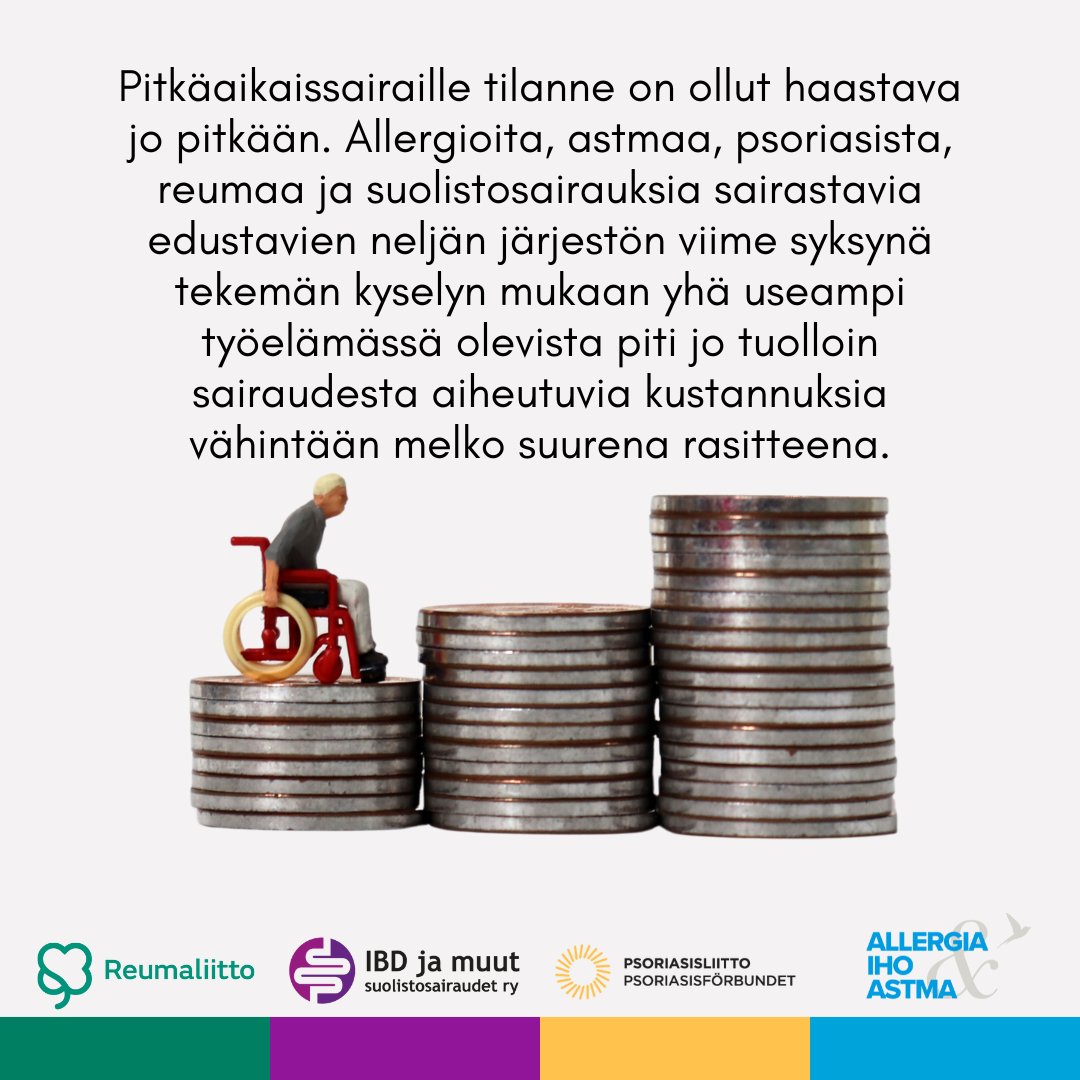 Sairastamisen kustannusten jatkuva nousu rasittaa pienituloisten ja työttömien lisäksi jo keskituloisia. Budjettiriihessä tulisi perua sosiaali- ja terveydenhuollon asiakasmaksujen korotukset. Lue lisää 👉 hs.fi/mielipide/art-… 
#pitkäaikaissairaus #kustannukset #budjettiriihi