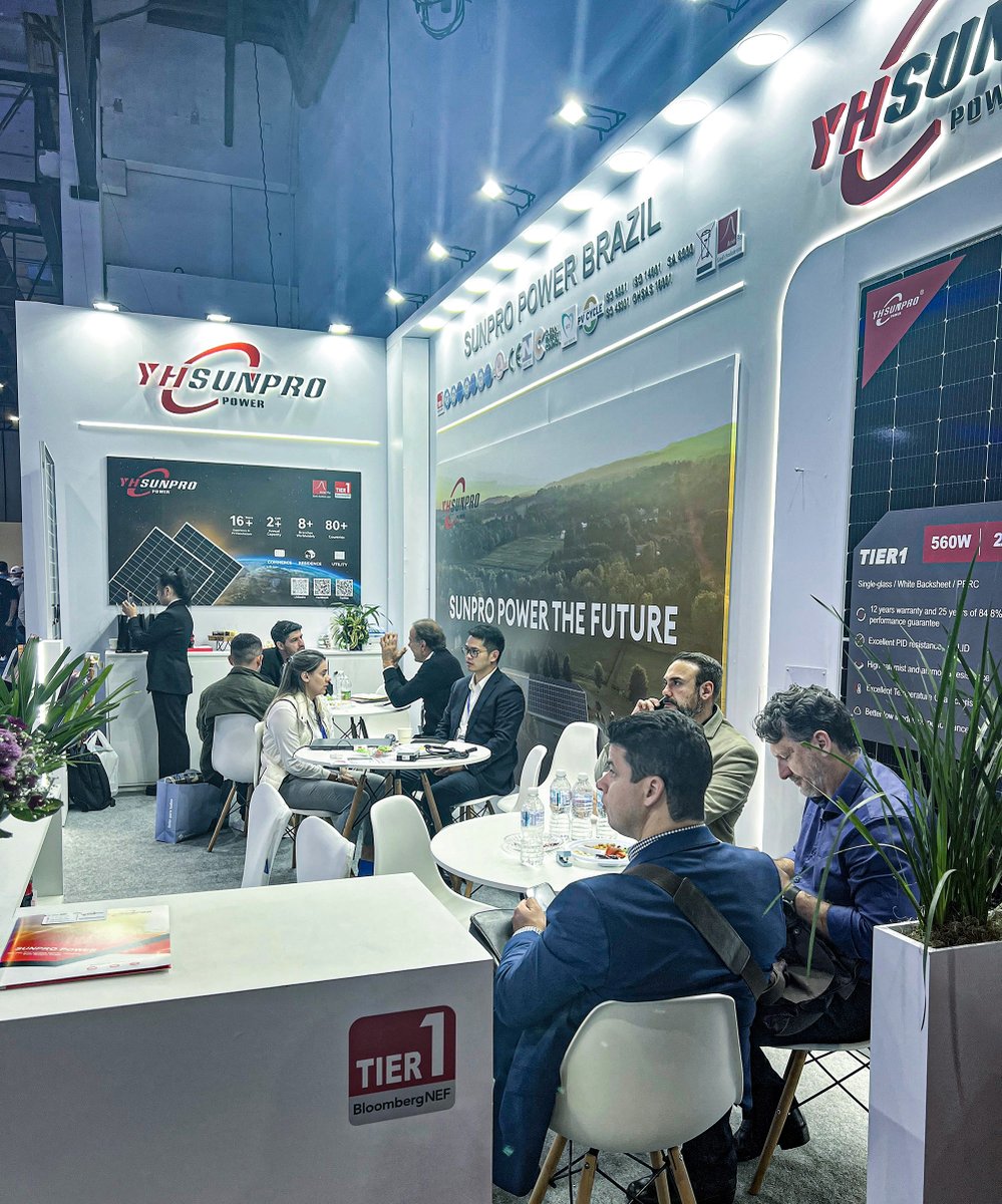 SunproPower's tweet image. #IntersolarSouthAmerica2024 has come to a successful conclusion. 👏
Thank you to the visitors who visited the #SUNPROPOWER booth during the #Exhibition. 🤗
We provide professional #Photovoltaic technology solutions and high-efficiency #Module products.🌟