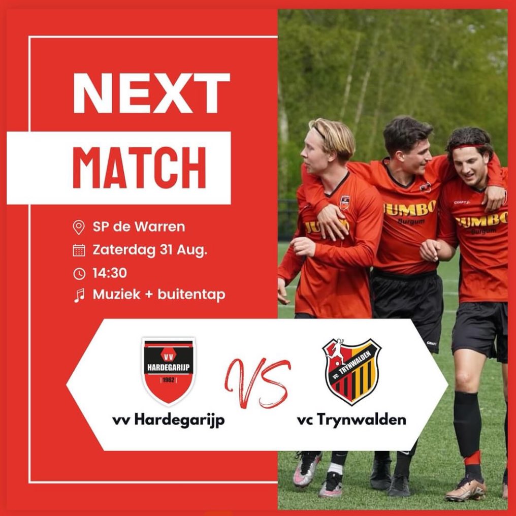 Bekeren tegen <a href="/vcTrynwalden/">vcTrynwalden</a> morgenmiddag.