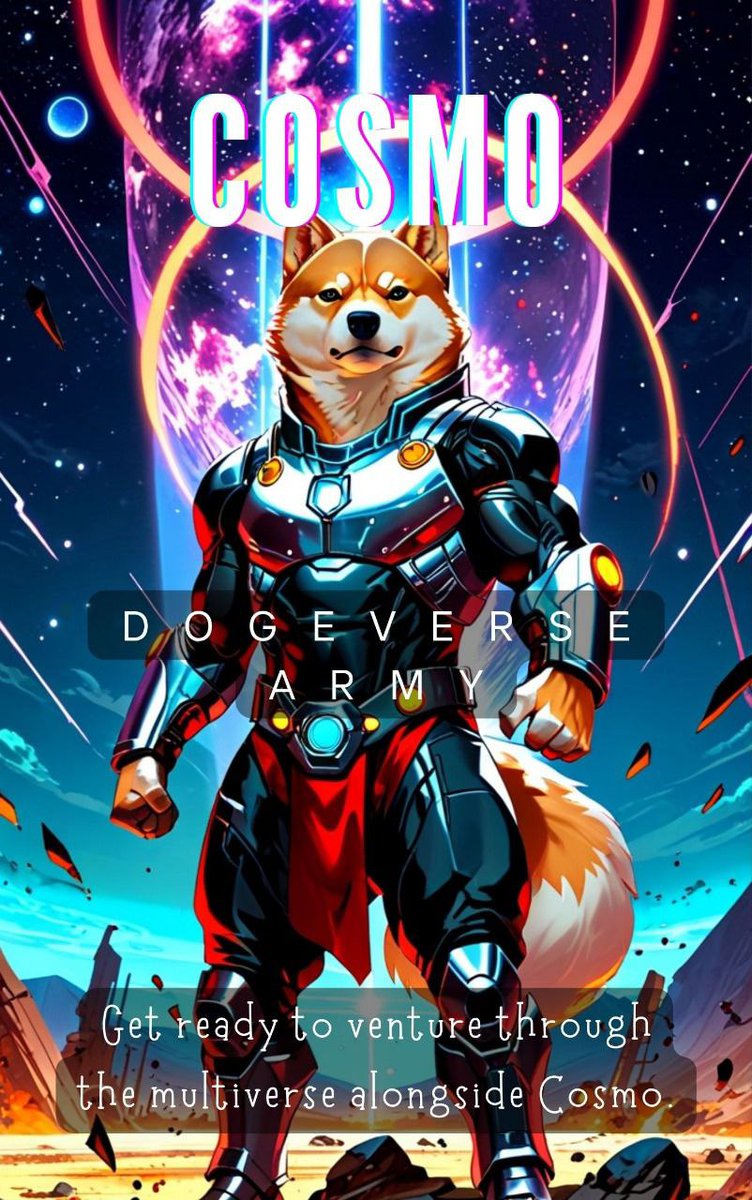 To all Cosmo fans, come join the DogeVerse Army as we unite to bring our beloved Cosmo and $DOGEVERSE to the Moon, Mars, and Jupiter!!! 

The DogeVerse Army is an INDEPENDENT group of Cosmo fans, formed by the community for the community. Follow us on X and join our telegram