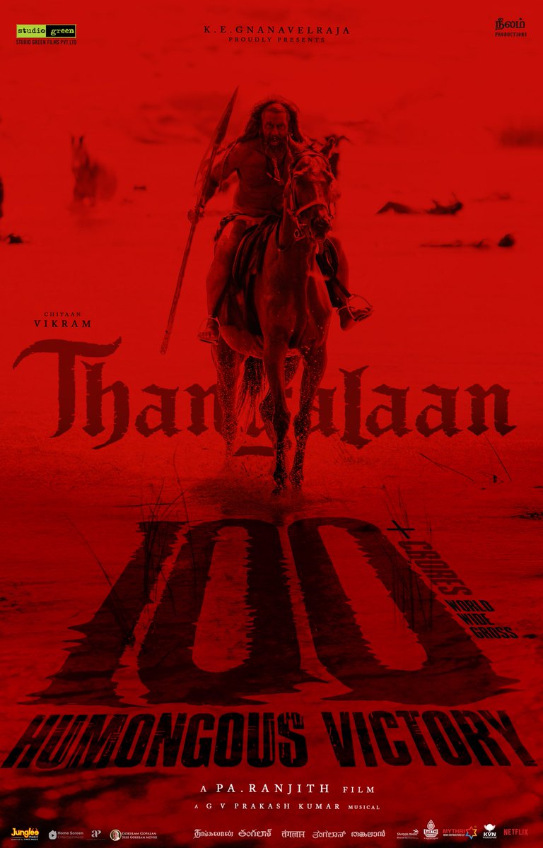 Vikram (@chiyaan) on Twitter photo A Victorious Triumph for Justice and the People 🔥
The Glorious Epic #Thangalaan Crosses a Humongous ₹100cr+ Gross around the Globe 🤎
🎫 linktr.ee/ThangalaanTheM…
#ThangalaanRunningSuccessfully <a href="/Thangalaan/">Thangalaan</a> <a href="/chiyaan/">Vikram</a> <a href="/beemji/">pa.ranjith</a> <a href="/GnanavelrajaKe/">Gnanavelraja Ke</a> <a href="/StudioGreen2/">Studio Green</a> @OfficialNeelam A Victorious Triumph for Justice and the People 🔥
The Glorious Epic #Thangalaan Crosses a Humongous ₹100cr+ Gross around the Globe 🤎
🎫 linktr.ee/ThangalaanTheM…
#ThangalaanRunningSuccessfully <a href="/Thangalaan/">Thangalaan</a> <a href="/chiyaan/">Vikram</a> <a href="/beemji/">pa.ranjith</a> <a href="/GnanavelrajaKe/">Gnanavelraja Ke</a> <a href="/StudioGreen2/">Studio Green</a> @OfficialNeelam