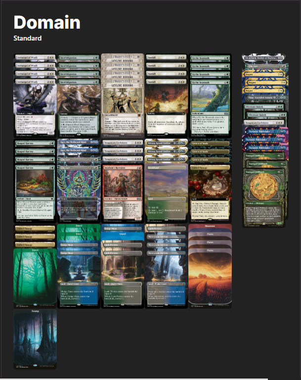 Sparky__MTG's tweet photo. Played a Local #StoreChamps W/61 Card Domain 13 ppl

R1: GB(Twin) 2-0
R2: Esper Mid 2-0
R3: Domain 2-0
R4: Team Draw w/ @DuxMTG also on Domain

T4: Naya Aggro 2-0
F: Team Scoop to Dux and split the Saga 
GGz EZ. https://t.co/0MSnbQkjoB