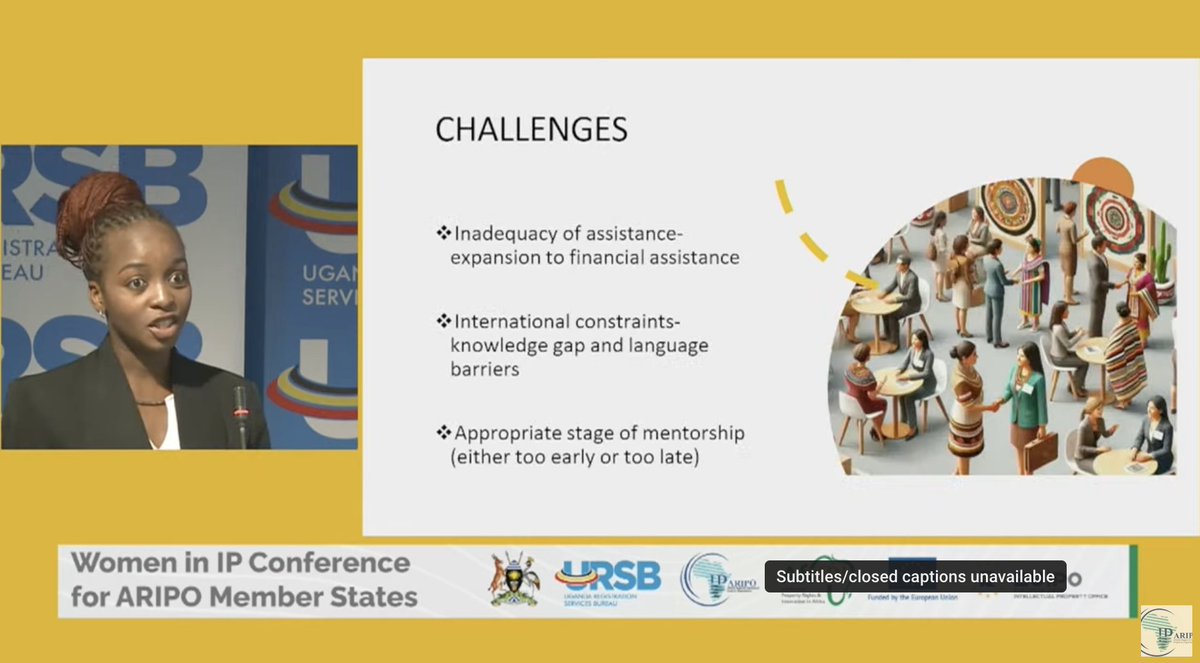 #HappeningNow Ms Tanaka Kachara, a young IP lawyer with Scanlen &amp; Holderness in Zimbabwe, is currently discussing the role of mentorship in empowering women in the field of #IntellectualProperty. 

She highlights the importance of mentorship programs in inspiring, guiding, and