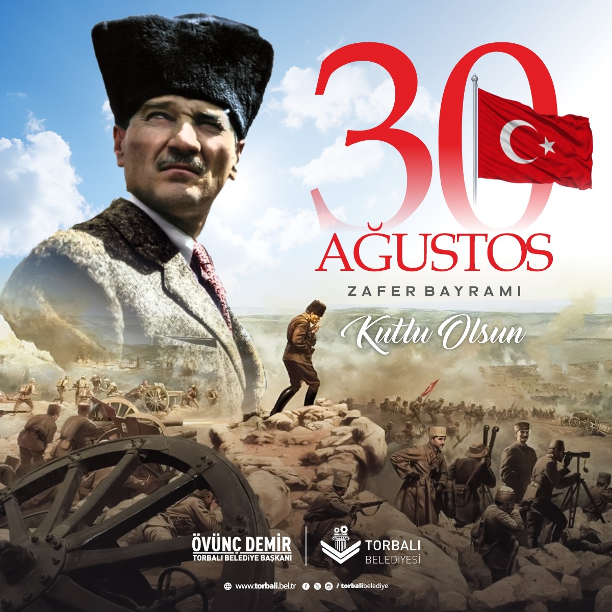 "Zafer, "Zafer benimdir" diyebilenindir..."
Türk Milleti'nin bağımsızlık destanı yazdığı 30 Ağustos Zafer Bayramı kutlu olsun! Büyük Zafer'in 102. yılında başta Başkomutanımız Gazi Mustafa Kemal Atatürk olmak üzere tüm şehitlerimizi saygı, minnet ve rahmetle anıyoruz.