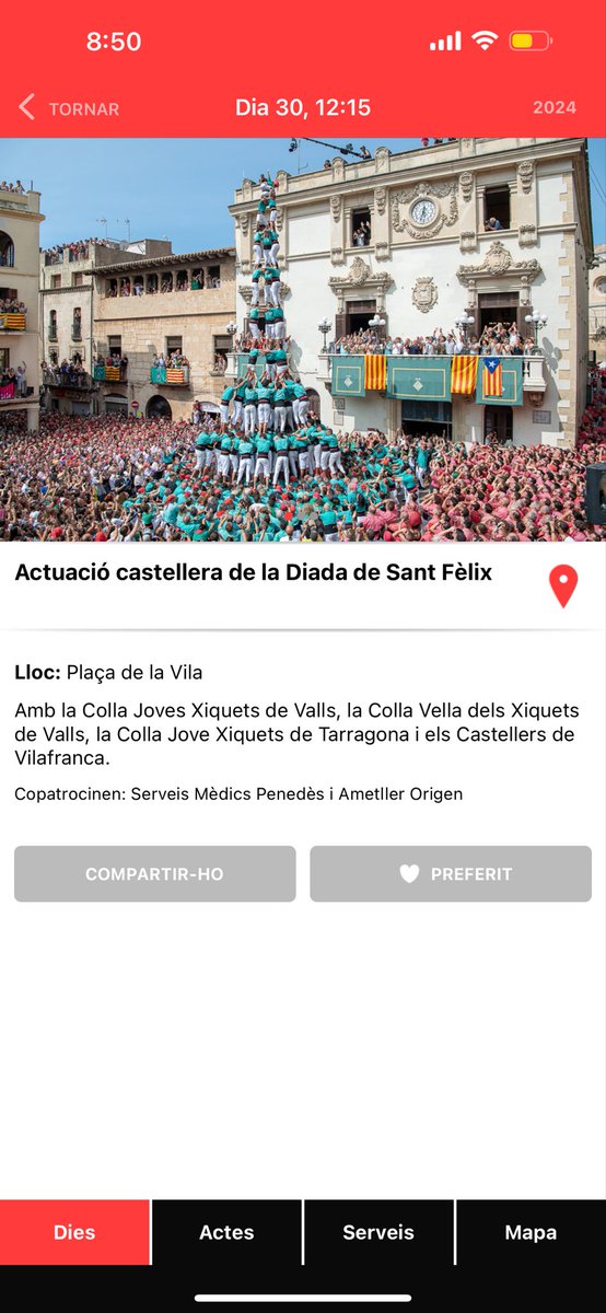Feliç #StFelix a tothom! 😇 No et perdis cap detall de la Diada i dels castells amb l'app de la #fmvila24. 

📲 Disponible aquí: imobils.com/fmvila/descarr… #vilafranca #EsSantFèlix #castellers #penedes #festamajor #castells #fmvilafranca