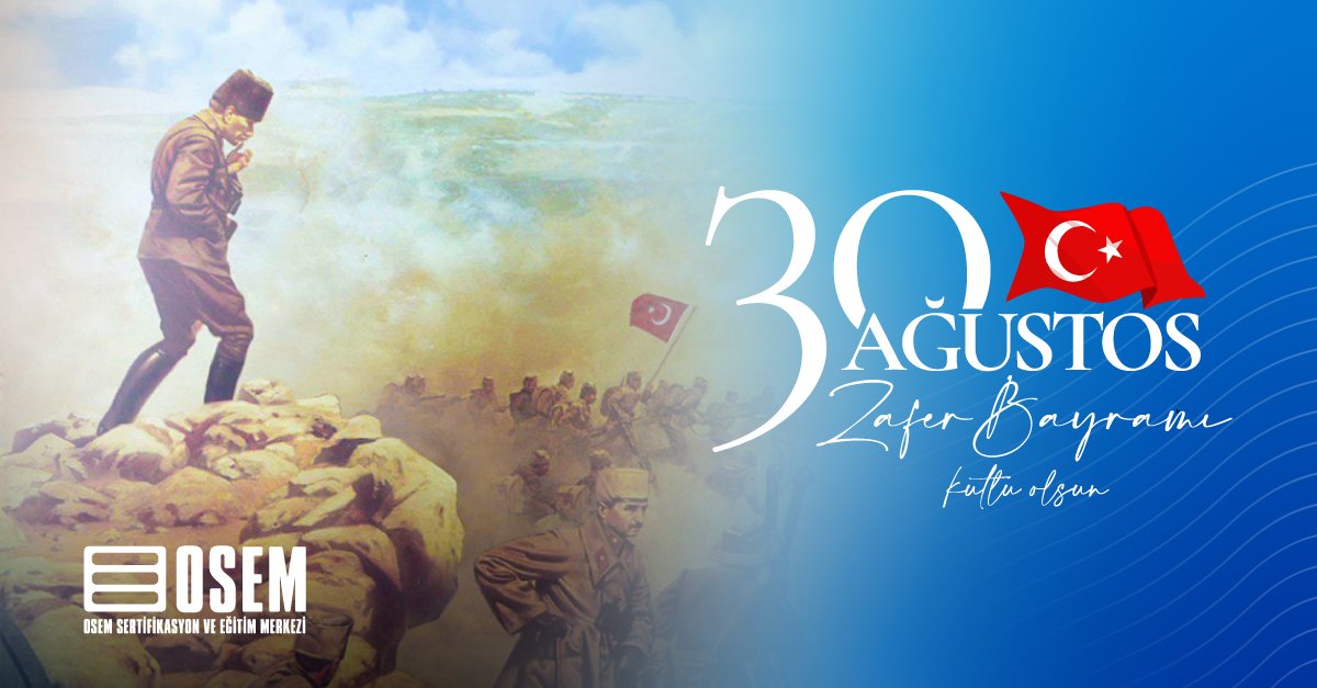 Büyük Taarruz’un 102. yılında, bağımsızlık ve özgürlük mücadelemizin kahramanlarını minnetle anıyoruz.
30 Ağustos Zafer Bayramı’mız kutlu olsun!

#OSEM #30AğustosZaferBayramı