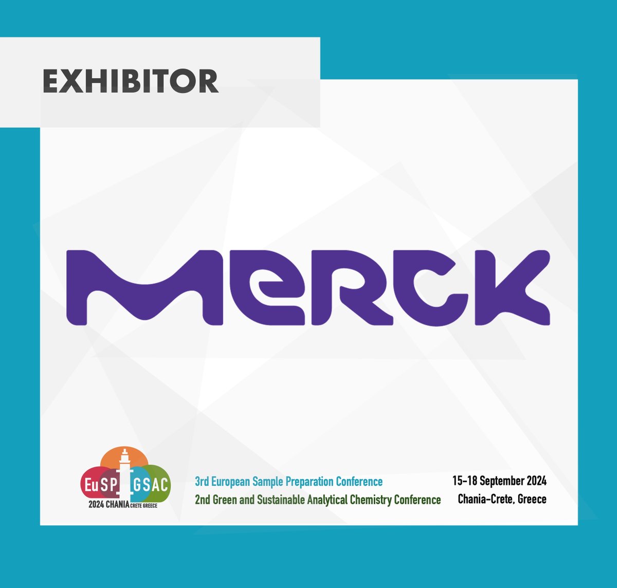 EuSP_GSAC_2024's tweet image. EuSP2024 | GSAC2024: Thank you to our Sponsor! 
 
We are grateful to @Merck_lifesci for supporting EuSP2024 | GSAC2024!

#MERCK #EuSP2024 #GSAC2024 #sampleprep #greenanalyticalchemistry