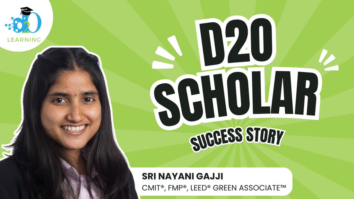 D2OLearning's tweet image. Are you planning to earn your #LEEDGreenAssociate credential? 

Discover the inspiring journey of Sri Nayani, who recently achieved her LEED Green Associate credential.

🚀Enroll in @D2OLearning programs, and let us guide you toward success! 🌿

🔗 lnkd.in/dtpVwqhf