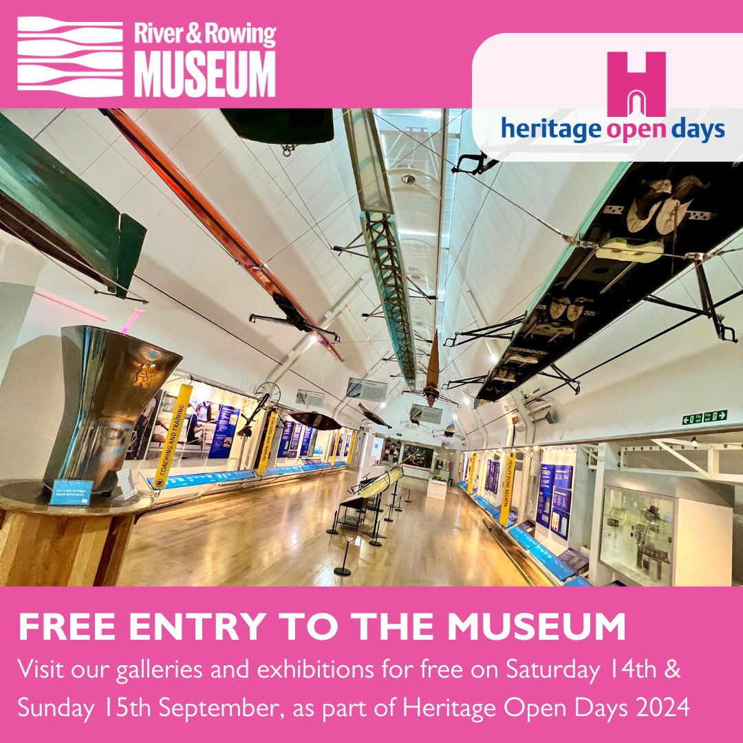 Visit the River &amp; Rowing Museum for FREE on the 14th and 15th September 2024 as part of <a href="/heritageopenday/">Heritage Open Days</a>

Visit our galleries, and no visit would be complete without a stop in our gift shop or refreshments in our café!

#HeritageOpenDays #HenleyOnThames #Museum