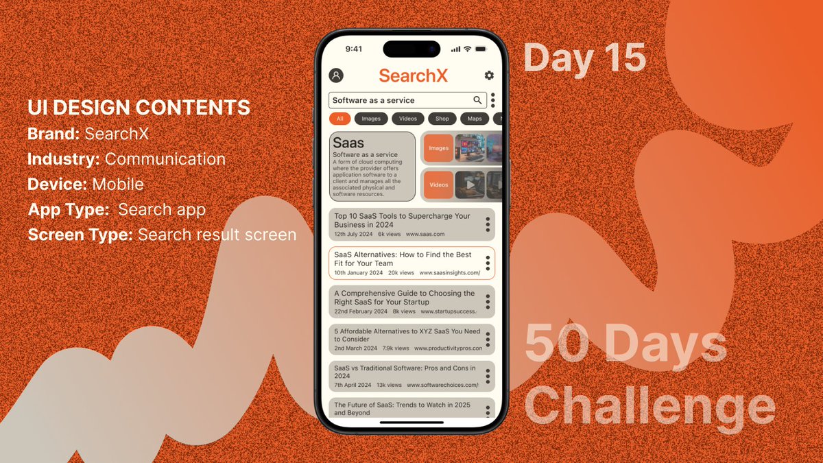 ashish1lexbaa's tweet image. Day 15 of my #50DaysUIChallenge! 🚀 Created a sleek search results screen for a mobile search app. Excited to keep refining my skills in UI/UX design!
#UIDesign #UXDesign #MobileApp #DesignInspiration #DailyChallenge