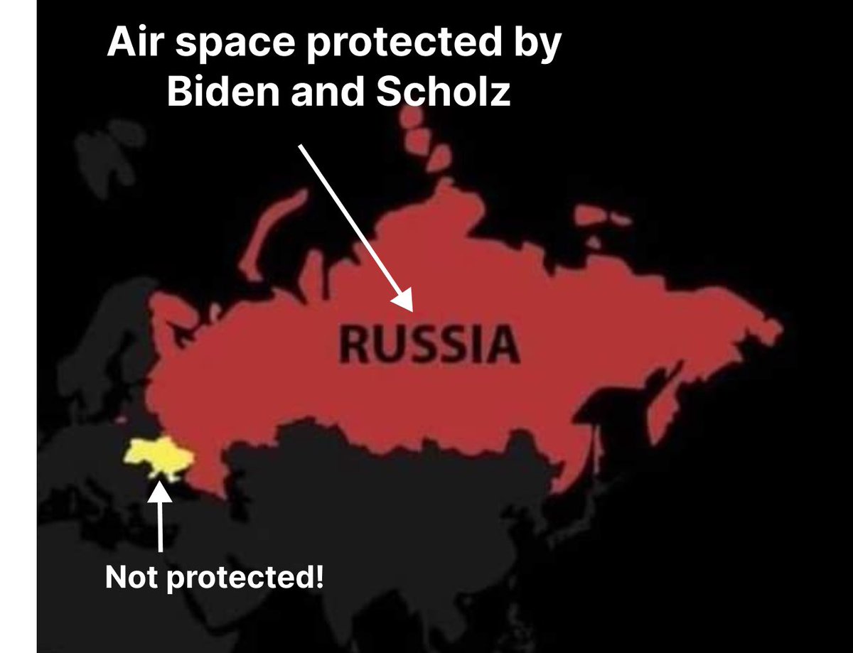 Air space protected by Biden and Scholz.