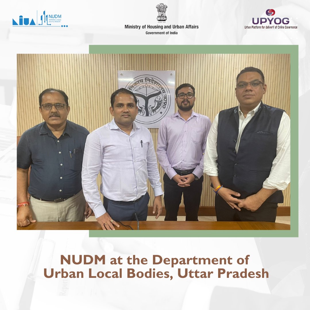 National Urban Digital Mission-NIUA (@nudm_niua) on Twitter photo On August 20, NUDM met with Uttar Pradesh's Urban Development officials. The meeting, led by Shri Anuj Jha (<a href="/anujias09/">Anuj Kr Jha</a>) focused on evaluating NUDMās current progress in UP and planning future steps for successful implementation.
Read More: linkedin.com/posts/national⦠On August 20, NUDM met with Uttar Pradesh's Urban Development officials. The meeting, led by Shri Anuj Jha (<a href="/anujias09/">Anuj Kr Jha</a>) focused on evaluating NUDMās current progress in UP and planning future steps for successful implementation.
Read More: linkedin.com/posts/nationalā¦