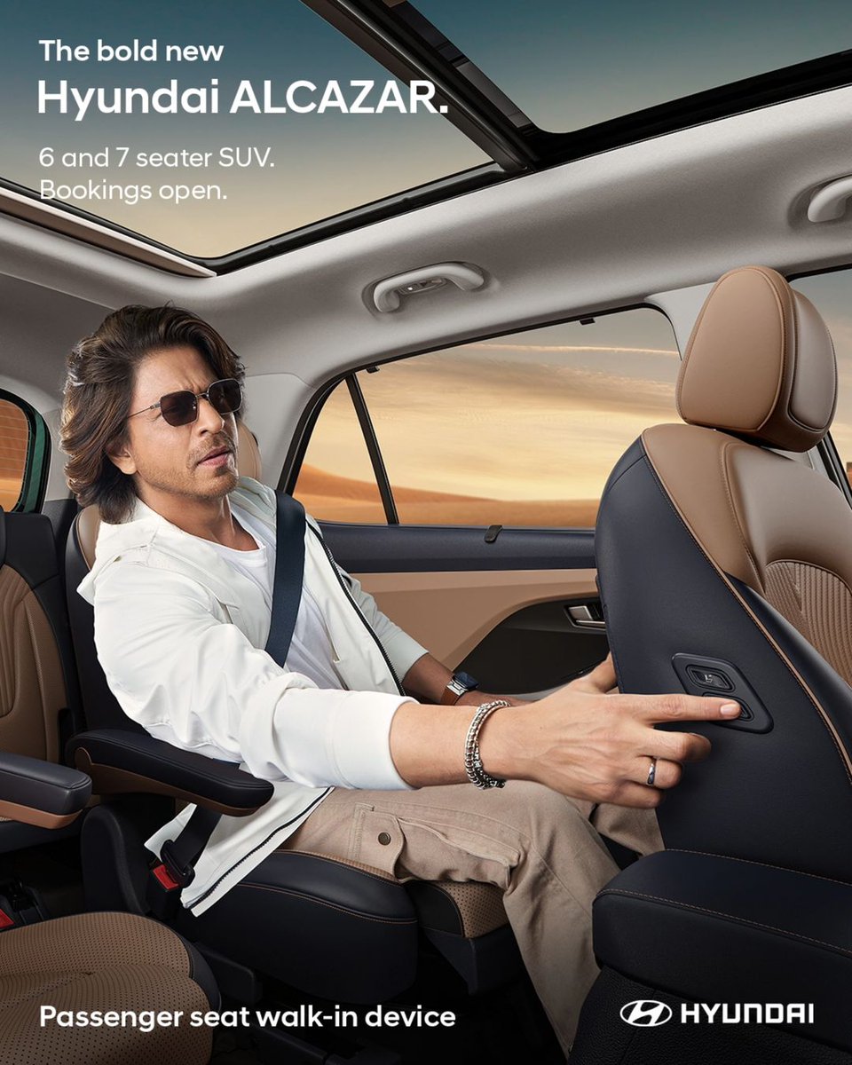 Concept_Hyundai's tweet photo. Experience ultimate comfort in the bold new Hyundai ALCAZAR! 2nd row captain seats with thigh cushion extension, dual-tone noble brown &amp; haze navy interiors. Where elegance meets innovation.

#ConceptHyundai #ConceptGroup #ALCAZAR #HyundaiALCAZAR #6and7SeaterSUV #Intelligent https://t.co/ajWyOmATmB