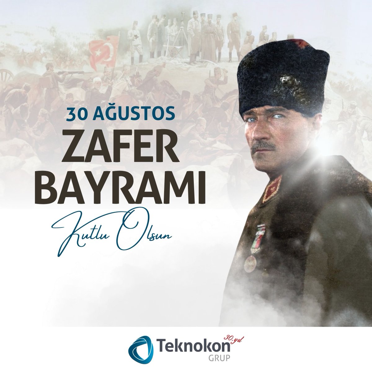 30 Ağustos Zafer Bayramımızı gururla kutluyoruz. Bu zaferi bizlere armağan eden Mustafa Kemal Atatürk ve silah arkadaşkarını saygı ve minnetle anıyoruz. #30Ağustos #ZaferBayramı