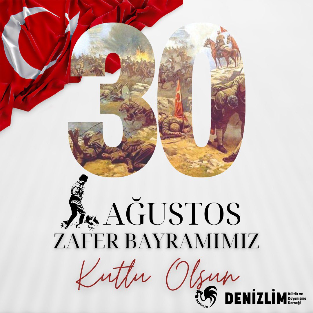 DenizlimDernegi's tweet photo. #Denizlim 

#30AğustosZaferBayramı'mız kutlu olsun! 🇹🇷

Milli mücadelemizin görkemli zaferi Büyük Taarruz’un 102. yıldönümünde başta Gazi Mustafa Kemal Atatürk olmak üzere kahraman şehitlerimizi, gazilerimizi saygı, minnet ve rahmetle anıyoruz. https://t.co/YYm1ZJ6ABR