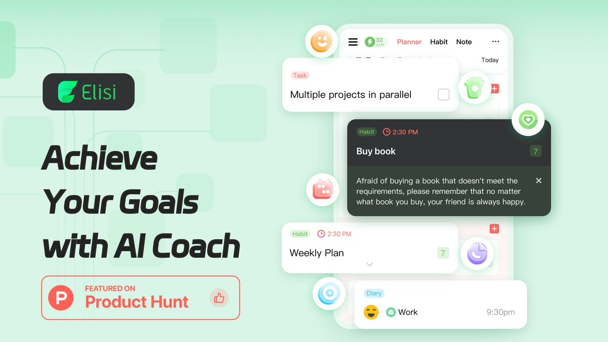 ElisiAppPro's tweet photo. 🚀 We are thrilled to announce that Elisi is launching on Product Hunt today! 💚
https://t.co/k0sXb1HY8Z
 Please click the 'Upvote' button to show your love and help us make a splash on launch day!
We promise to return the favor when it's your turn to launch! 🤝 https://t.co/LN9xkPUPRJ