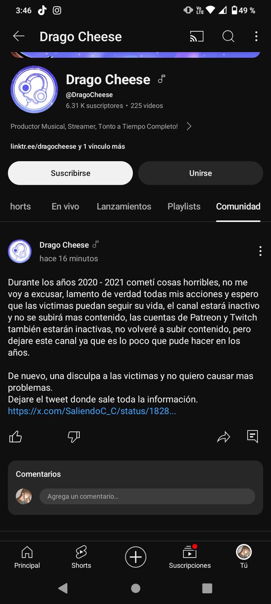 SaliendoC_C's tweet photo. Contestación a @DragoQueso

Por más que hayan pasado ya tres años (aunque ambas partes sabemos que no es cierto) eso no significa que lo que hiciste no sea grave o le quita el peso a tus actos,+

#cajadecartón #funa #groomer #DragoCheese #acosador #chileno https://t.co/IDYSDguxSM
