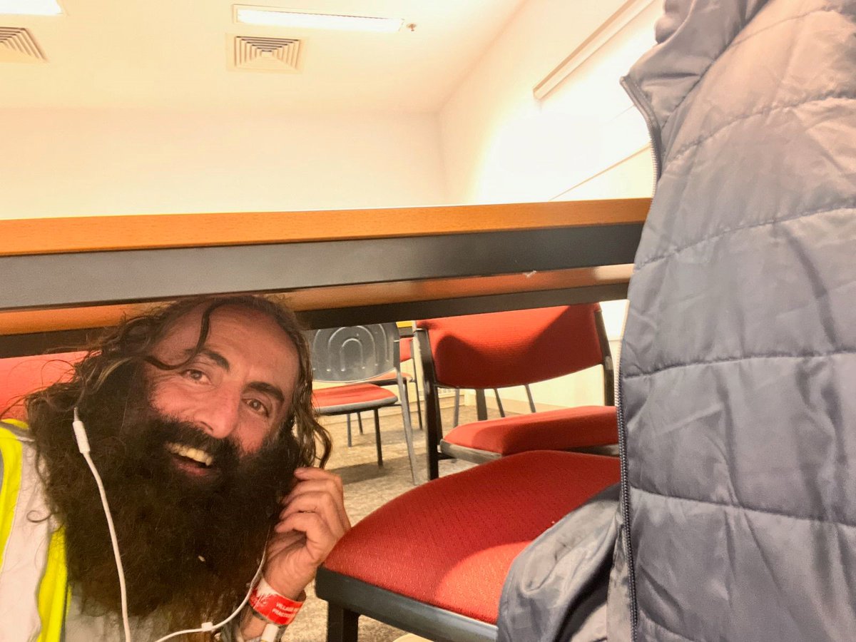 Live cross to Costa today - under a table at the Adelaide Show to improve his sound quality!