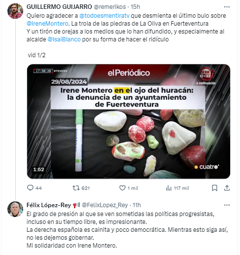 GUILLERMO GUIJARRO (@remerikos) on Twitter photo Amigo <a href="/FelixLopez_Rey/">Félix López-Rey 📢</a>
Sabes que te defendí a pecho descubierto cuando ALMEIDA soltó un bulo contra ti, y espero que lo hayas denunciado. Aún guardo el vídeo
Pero cuando te columpias me lo pones muy difícil
Deja la ironía a un lado. Se te da regular Amigo <a href="/FelixLopez_Rey/">Félix López-Rey 📢</a>
Sabes que te defendí a pecho descubierto cuando ALMEIDA soltó un bulo contra ti, y espero que lo hayas denunciado. Aún guardo el vídeo
Pero cuando te columpias me lo pones muy difícil
Deja la ironía a un lado. Se te da regular