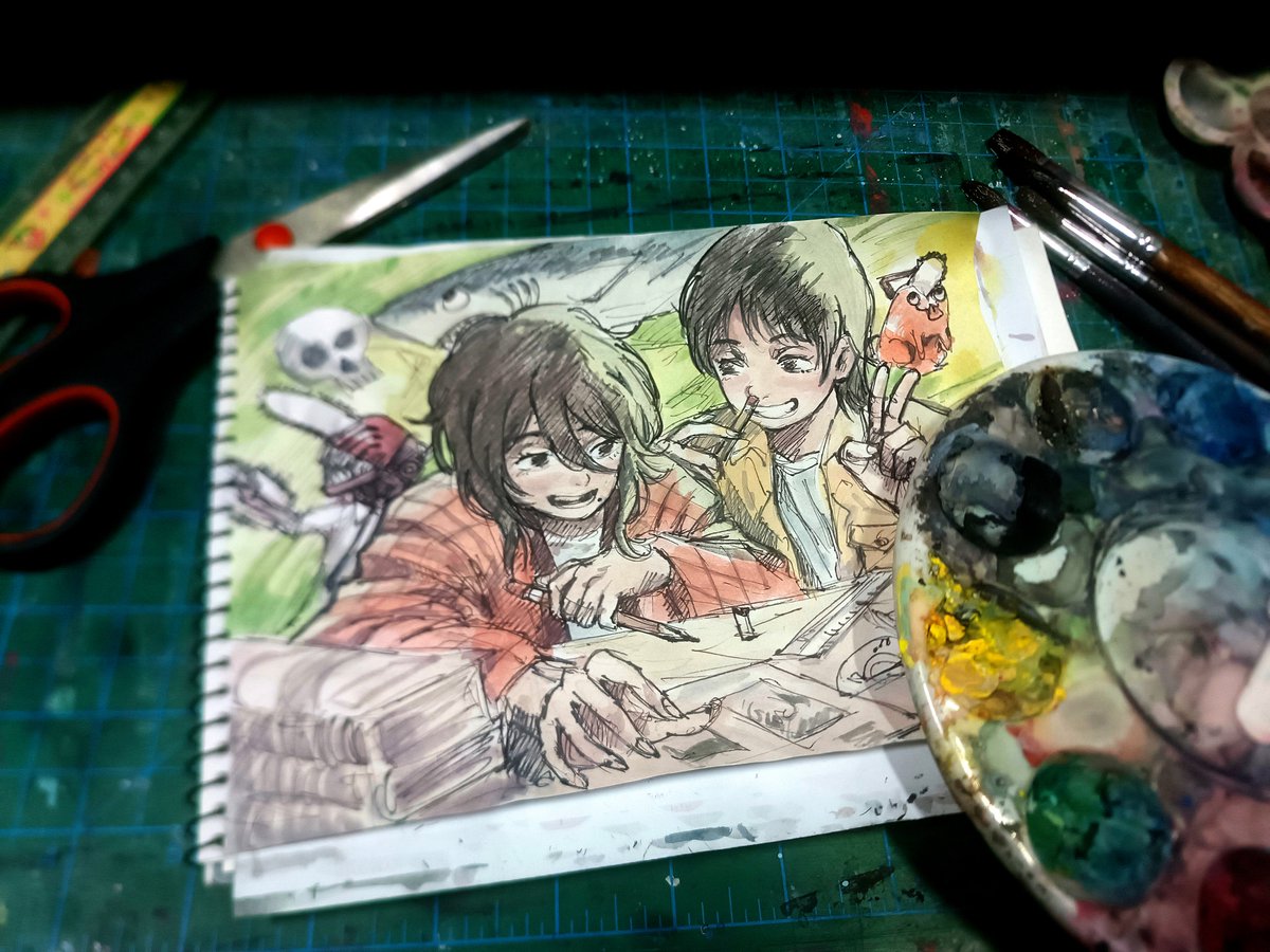 Just watched Look Back in the cinema. I never thought Fujimoto could make such an inspiring, personal, and heart-wrenching story. Really different from his usually crazy, over-the-top, chaotic, and weird creations.

#tatsukifujimoto #lookback #chainsawman #art #anime