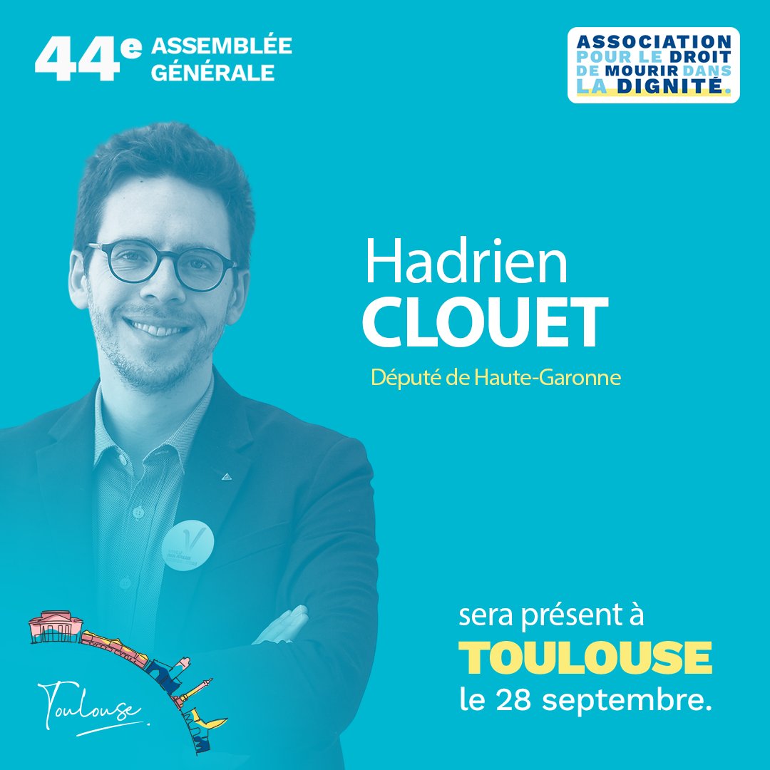 💬 Notre association accueillera <a href="/HadrienClouet/">Hadrien Clouet</a>, député de la <a href="/FranceInsoumise/">La France insoumise</a> de #HauteGaronne, à notre 44e assemblée générale.
Table ronde intitulée Projet de loi #FindeVie et dissolution : bilan et perspectives ? - 2ème partie : Les réponses des #parlementaires.
🗓️ Le samedi
