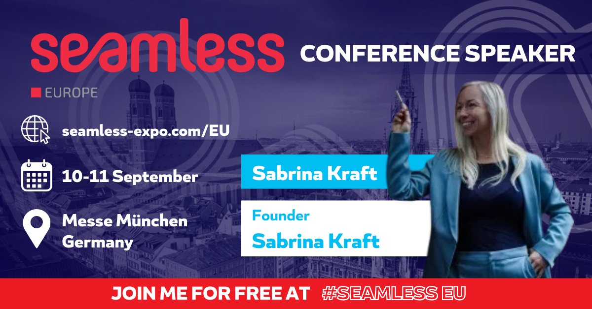 Exciting News! Sabrina Kraft, Founder &amp; E-Commerce Growth Expert at Sabrina Kraft, will be speaking at Seamless Europe on 10-11 September at Messe Muenchen. 🌟

Don't miss out on exploring the future of digital commerce. Register today: terrapinn.com/SeamlessEU_reg…
