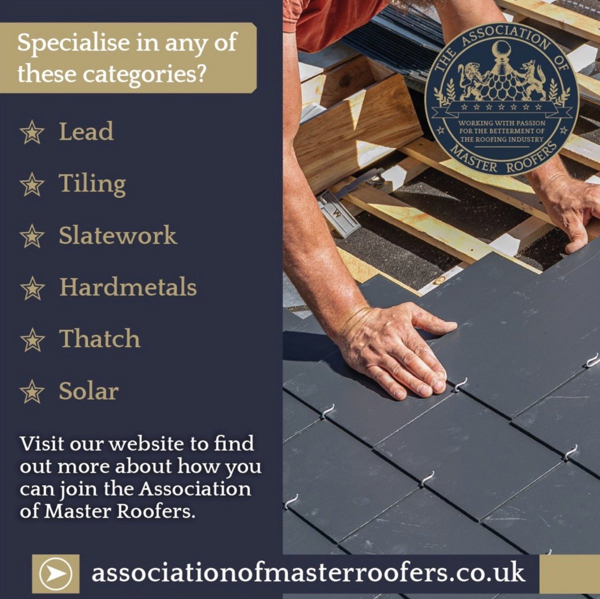 Do you specialise in any of these roofing categories?

AMR is a British trade association representing skilled roofers and individuals.

Working with passion for the betterment of the roofing industry.

Visit associationofmasterroofers.co.uk or email membership@aomr.uk

#roofing #roofer
