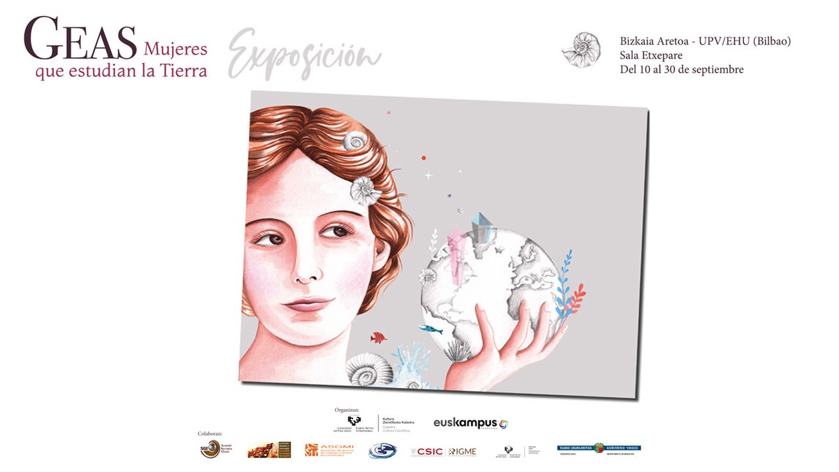 CCCientifica's tweet photo. #BZP Y no os perdáis la visita guiada que se hará en la exposición "GEAS: Mujeres que estudian la Tierra" el próximo día 12 a las 18:00.
Para apuntarse hay que enviar un email a kzk.ehu@gmail.com indicando la visita a la que se desea asistir, nombre, apellidos y un teléfono. https://t.co/UDzDTyjEyj