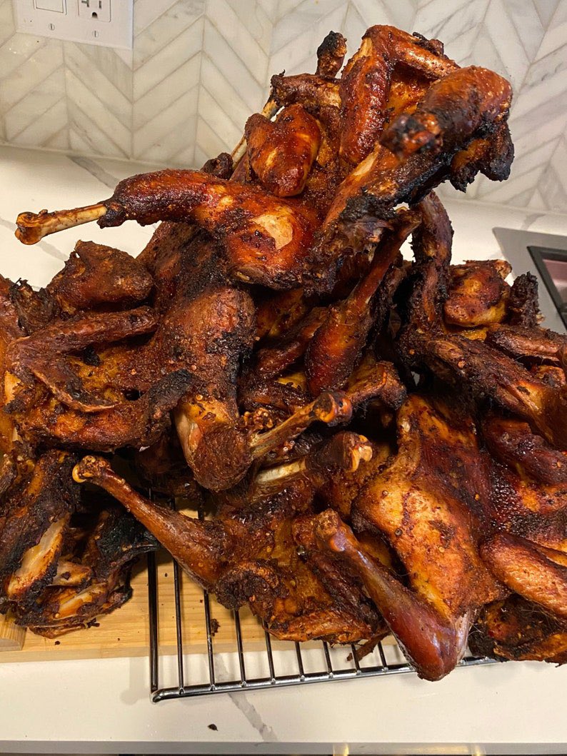 OdelekeSA's tweet photo. This is spicy roasted guinea fowls, a delicacy loved by my wife and sons. There’s a cottage Igbo run African store at Sugar Land where I always pick  2or3 on my way home from work. I did this past Wednesday but told my family members to let only me eat from till d following day. https://t.co/BZzKv3vL4a