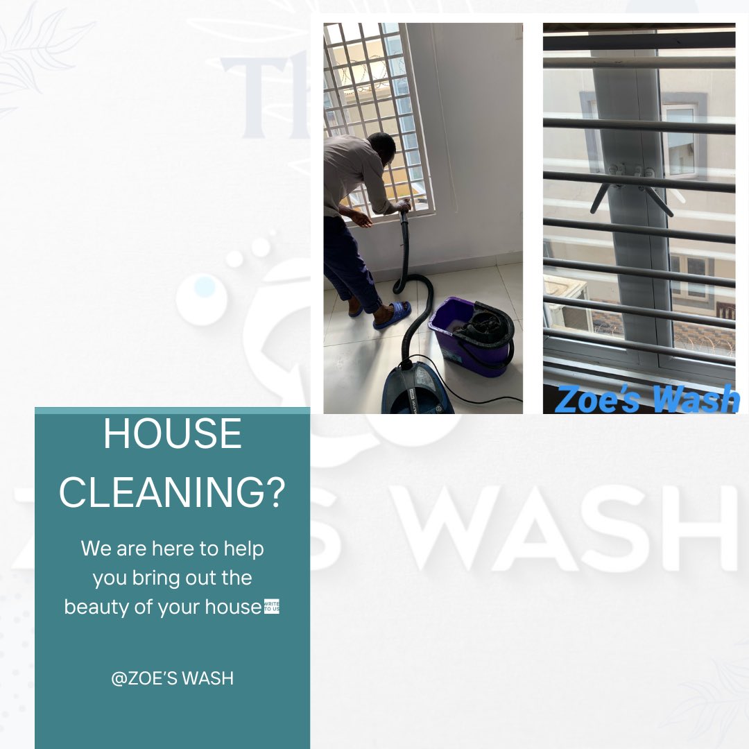 <a href="/ThumbsDry/">ZOE’S Wash General Cleaning Service& Laundry👔👗👚</a> We clean professionally.

Weekly and monthly house cleaning also available.

Let’s Clean for you while you rest. 🧼 💦 

#AbujaTwitterCommunity #Abuja 
#ChelseaFC #adedamola  #earthquake  #Crypto