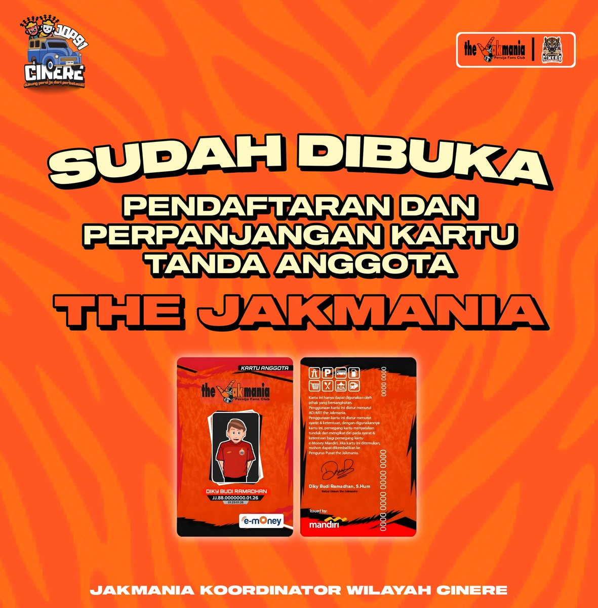 jakrayacurug's tweet photo. Pendaftaran dan perpanjangan KTA telah dibuka jak👆👆

#jakrayacurug
#KaumOrens
#Persija
#JOP91
#jakmaniacinere
#Jakmania
#InfokomJakmania
#DukungPersijaDariPerbatasan https://t.co/1h426agC3p