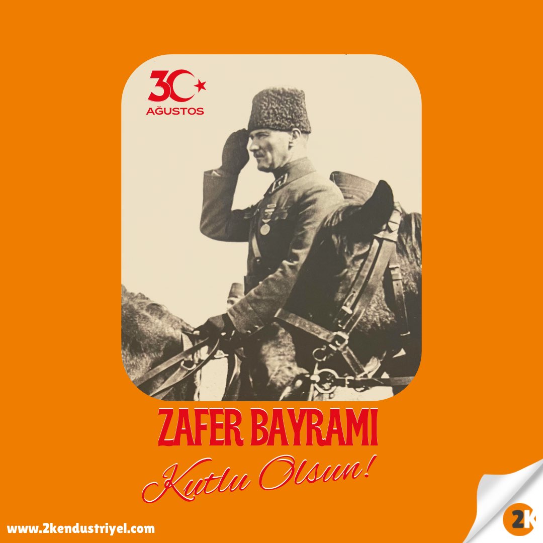 2kendustriyel_'s tweet photo. Kurtuluş ve bağımsızlık mücadelemizde, Önderimiz Mustafa Kemal Atatürk başta olmak üzere, tüm kahramanlarımızı minnetle, gururla ve saygıyla anıyoruz.

Ne mutlu Türk’üm diyene!

#30ağustoszaferbayramı https://t.co/0qmHkYh4He