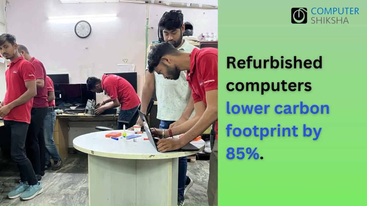 ComputerShiksh1's tweet image. 🌍💻 Tech Meets Green: The Impact of #ComputerShiksha  Refurbished Computers. We are committed to creating a #sustainable future while empowering students from underserved communities with computer literacy #sdg4 

By #refurbishing old computers donated by corporates,