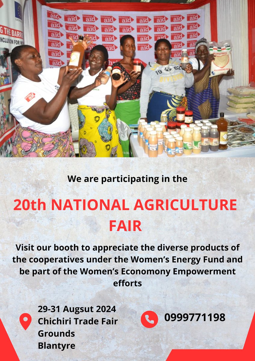 We are in Blantyre at the Agricultural fair. Call that number and visit our booth.