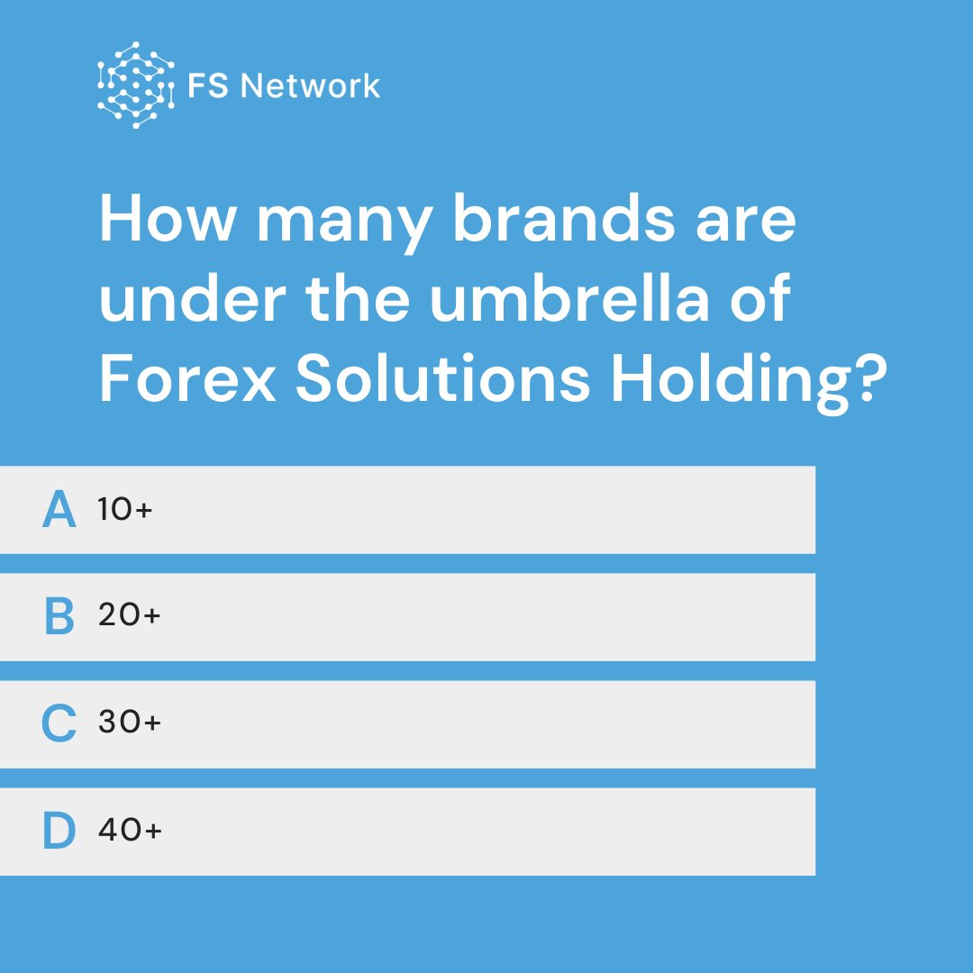 fsnetworkio's tweet image. How many brands do you think are part of the Forex Solutions Holding? 🤔 Drop your guess below and let&apos;s see who knows the FS Network best! 💡
#FSNetwork #ForexSolutions #TradingCommunity