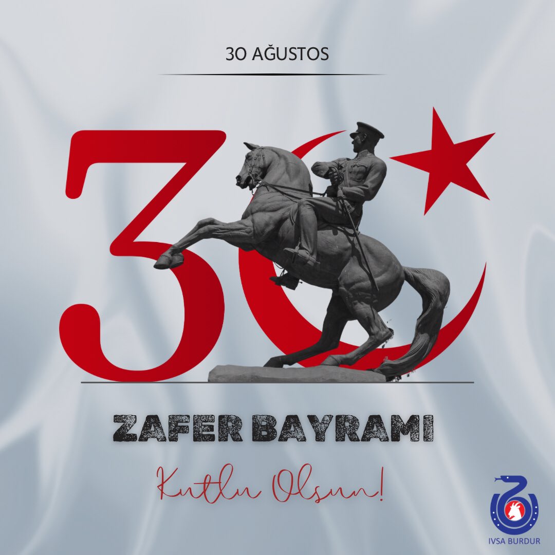 ivsaburdur's tweet photo. Cumhuriyetimizin kurucusu  Gazi Mustafa Kemal Atatürk ve silah arkadaşları başta olmak üzere, bu zaferi bize armağan eden Millî Mücadelemizin bütün kahramanlarını, minnet ve şükranla anıyoruz..
30 Ağustos Zafer Bayramı’mız Kutlu Olsun!🇹🇷🇹🇷
.
.
.
.
.
#ivsa #ivsaburdur #30ağustos https://t.co/FPsZqtds0R