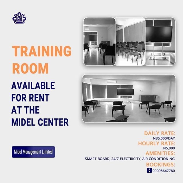 MidelNg's tweet image. How about hosting your next training or event in any of our event facilities at @midelmanagementltd?
Our halls are fully air-conditioned and can be rearranged to suit your event style.
#Midel #TrainingRoom #EventSpaces #AbujaBusiness #EventVenue #CorporateEvents #igbo #PeterObi