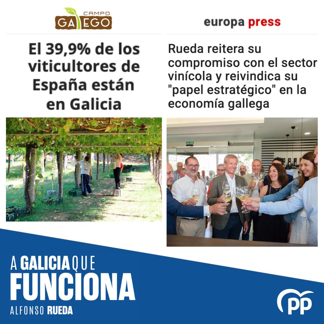 Sabías que preto do 40% dos viticultores de España están en Galicia? 🤓

🍇 O sector vinícola galego é esencial para a nosa economía e identidade.

🥂 Por iso, a <a href="/Xunta/">Xunta de Galicia</a> reafirma o seu compromiso con estes profesionais, recoñecendo o seu papel estratéxico na nosa Comunidade.