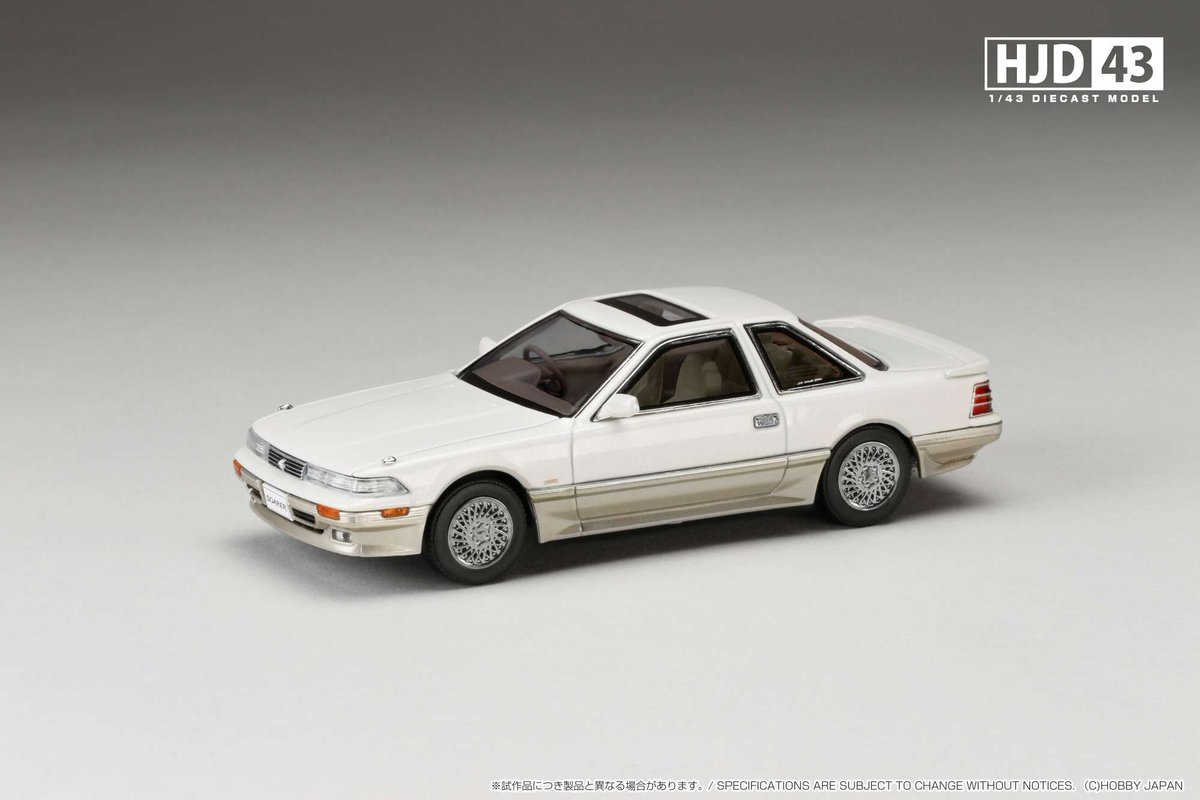 HJ_Minicar's tweet photo. 1/43 Toyota SOARER 3000 TWINCAM 24 GT-LIMITED AIR SUSPENSION (MZ21)
■発売予定: 2024年12月以降
■お取扱店・海外代理店情報
https://t.co/Dv9aft35cB
#ホビージャパン #HobbyJAPAN #HJD43 #ダイキャスト #minicar #ミニカー #43scale #Toyota #トヨタ #ソアラ #GTLIMITED #JDM #MZ21 https://t.co/LkeeQpN8AI
