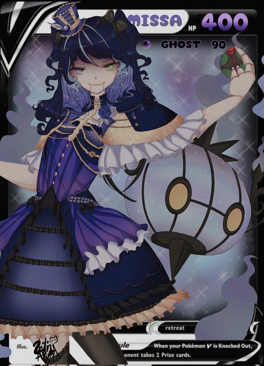 💙💜💙 Vgen Com for Missa 💙💜💙
 T o T ty again for your support 💙💜

If interested in having your own custom Pokemon Card or MTG card my vgen coms are open 💙💜💙💜

     > RTs appreciated 🥺💙😭💜 <