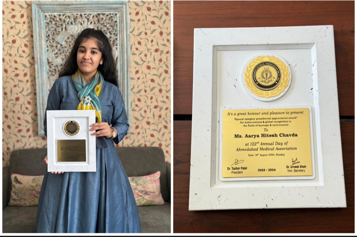 AaryaChavda1's tweet photo. I am truly grateful to @AMAMEDICALASSO to honour me with the prestigious "Presidential Appreciation Award" on the occasion of its 122th annual day in front of 400 eminent doctors. https://t.co/WJFuFEAJMX