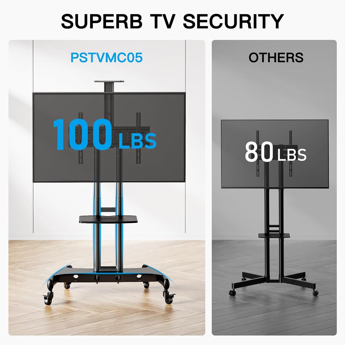 PerlesmithMount's tweet image. 🌟 Strength and Mobility! 📺✨ Our PSTVMC05 mobile TV cart supports TVs up to 100 lbs, offering sturdy support and easy mobility. Move your TV effortlessly and enjoy secure viewing anywhere! 
Learn more: amazon.com/dp/B07T1HQBPM
#PERLESMITH #MobileTVCart #SturdySupport
