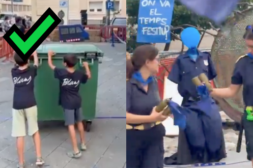 CDRCatOficial's tweet photo. 🤝 Suport als Blaus i a qualsevol acte festiu on es practiqui la sàtira i la llibertat d'expressió
🔥 Menyspreu a una policia que defensa el monopoli de la seva violència

És davant la policia que els infants estan desprotegits, i han d'aprendre a defensar-se'n
#PoliciaTerrorista https://t.co/h2MLIHfyzC