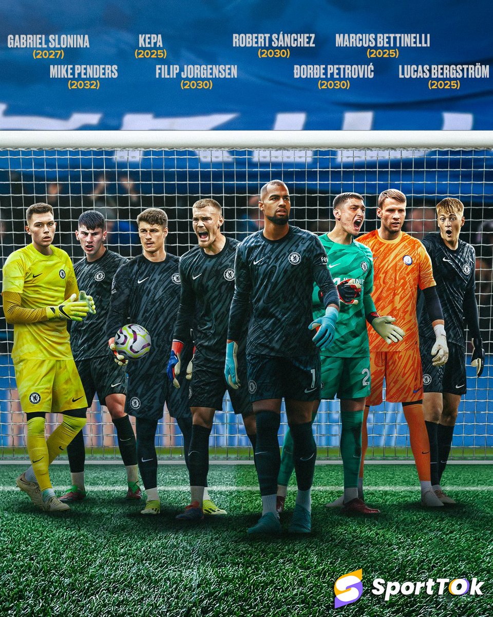 SportTokVN's tweet photo. Một minh chứng nữa cho việc Chelsea đang sở hữu quá nhiều cầu thủ: Họ đang có tới 8 thủ môn chất lượng trong danh sách đội hình 😂
#sporttok #xembongda #PremierLeague #Chelsea https://t.co/SwQ6sUu7mr