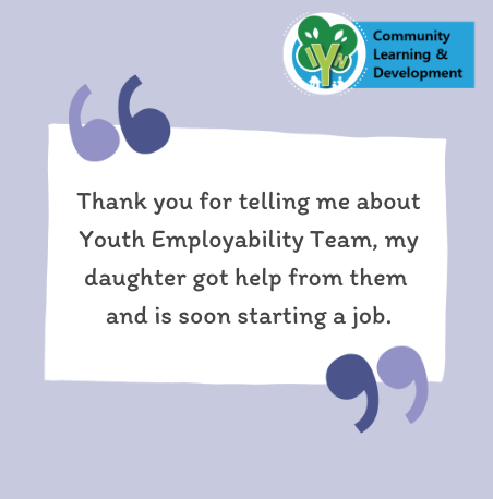 Our staff do a great job connecting people to services, here is a quote from an ESOL learner. #BecauseOfCLD #FeedbackFriday