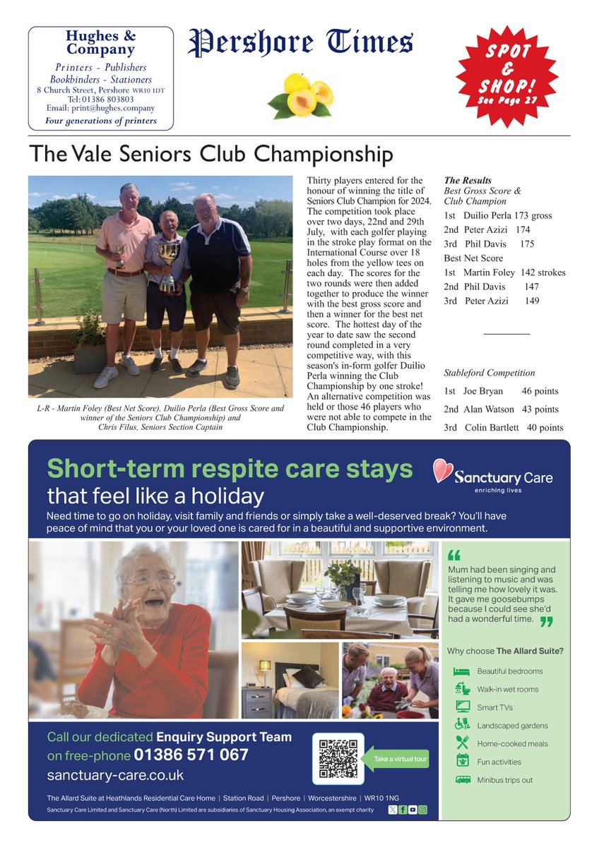 pershoretimes.com 🌐 Page 32 >>> The Vale Seniors Club Championship 🏌️ ⛳ 🗞️ #PershoreTimes #pershore #worcestershire #newspaper
