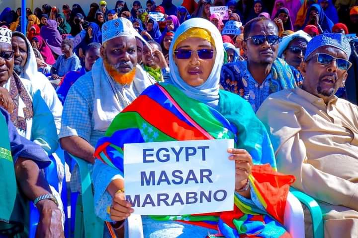 Amb_AbdiwadudSL's tweet photo. "The people of Mugadisho, Somalia are protesting in all of the villages of Mugadisho in today. So, they said that "we don't want Egyptian troops, but we want the Ethiopian troops who were ensuring for Somalia's stability and security for a Long-time."! https://t.co/BabrlimAWa
