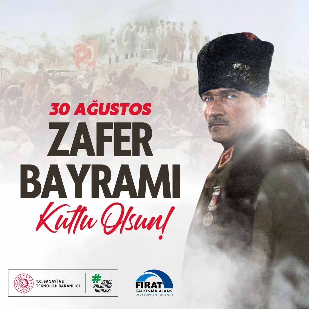 firatkalkinma's tweet photo. 30 Ağustos Zafer Bayramı’mız Kutlu Olsun🇹🇷

#BüyükTaarruz'un 102’inci yılında Gazi Mustafa Kemal Atatürk ve silah arkadaşlarını, şehitlerimizi ve gazilerimizi saygı, minnet ve rahmetle anıyoruz.

@TCSanayi
@KalkinmaAjansGM https://t.co/nSvSfTXqq5